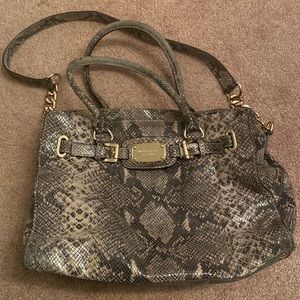 Michael Kors Hamilton snakeskin handbag